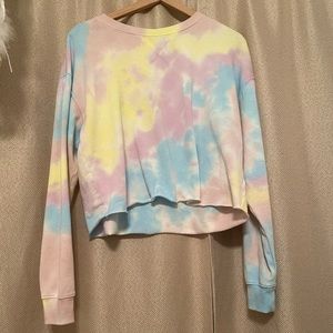 Colise cropped tie dye crewneck